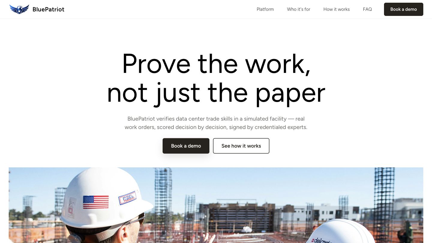 Preview of the BluePatriot website