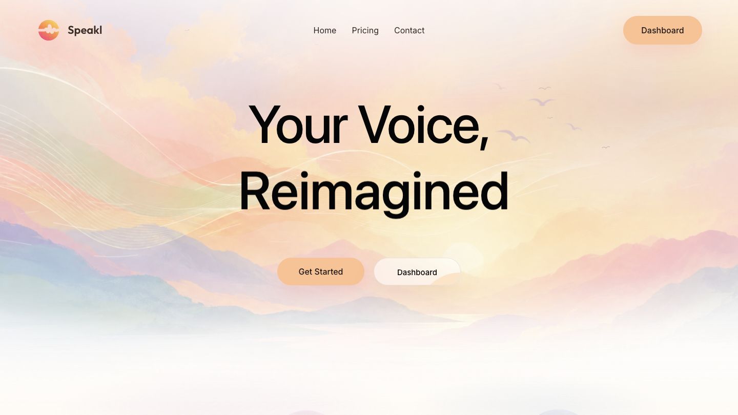 Preview of the Speakl website